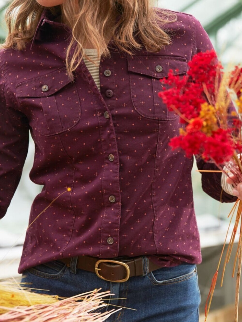 Duluth Freewill Twill Patterned Button-Down Shirt